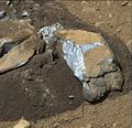 "Sutton Inlier" rock on Mars – broken by the Curiosity rover (January 31, 2013).[14]