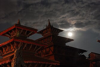 Patan Durbar Square as seen in the night