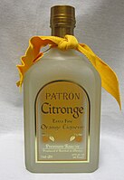 A bottle of Patrón Citronge