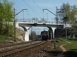 Former narrow gauge railway viaduct, now used by pedestrians.