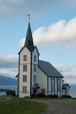 View of Vestvik kirke in Framverran