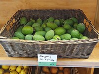 A display of feijoas for sale in Auckland, New Zealand