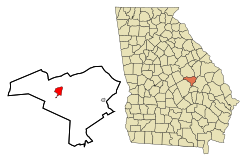 Location in Johnson County, Georgia