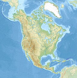 Location of Lake Huron in North America.