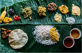 South Indian meal served on banana leaf
