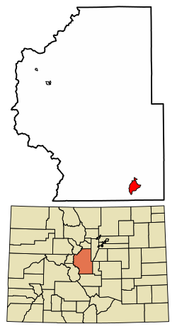 Location of the Guffey CDP in Park County, Colorado.
