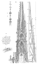 Drawing of the spire