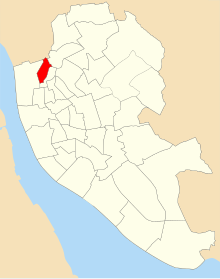Map of the 1953 boundaries of Melrose ward