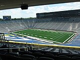 The renovated Michigan Stadium, looking west toward new premium seating and press facilities, July 14, 2010
