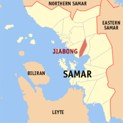 Map of Samar with Jiabong highlighted
