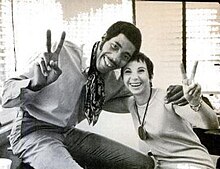 photo of Hawkins with his attorney, Roz Litman, in 1969, celebrating the favorable settlement of his antitrust case against the NBA text
