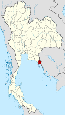 Map of Thailand highlighting Trat province
