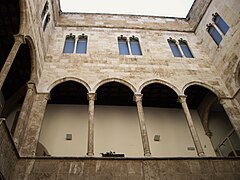The gothic courtyard of the Palace of the Admiral of Aragon