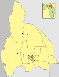 location of Departamento Santa Lucía in San Juan Province