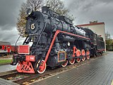 L-1160 steam locomotive in Klaipėda railway station