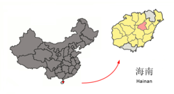 Location in Hainan