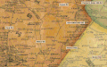 Close-up section of 1850 Sidney "Map of Baltimore County," showing parts of northeast Baltimore City and Baltimore County to illustrate that present-day Satyr Hill Road is part of the original Old Harford Road. Various color shadings depict election districts as they existed at the time.