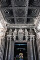 Ornate lintel, door jamb and ceiling relief at entrance to inner mantapa in the Harihareshwara temple at Harihar