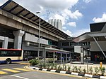 Pasar Seni LRT Station on the left with the entrance to the MRT station on the right.