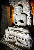 Buddha with small Sujata, Cave 11 at Ajanta