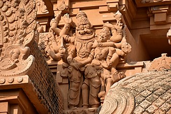 Narasimha avatar of Vishnu killing the demon who persecutes people for their religious beliefs