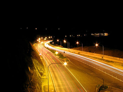 The South Eastern Freeway at night