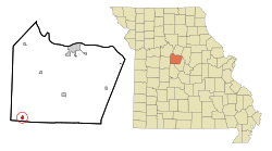 Location of Otterville, Missouri