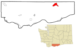 Location of Bickleton in Klickitat County, Washington