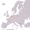 Location map for Kosovo and the Netherlands.