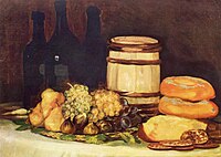 Francisco Goya, Still Life with Fruit, Bottles, Breads (1824–1826)