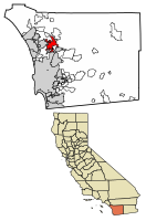 Location of Escondido in San Diego County, California