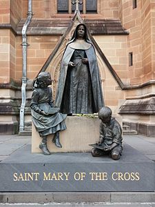 Statue of St Mary of the Cross at the College Street doors