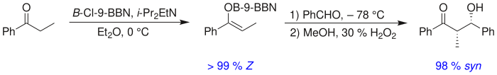 Syn-aldol formation through Z-enolate