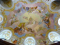 Glory of the House of Austria, Ceiling fresco in marble hall of Klosterneuburg Monastery (1749)