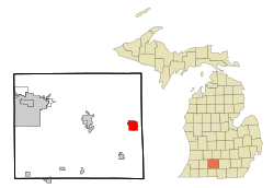 Location of Albion, Michigan