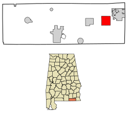 Location of Slocomb in Geneva County, Alabama