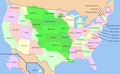 Image 7The modern United States, with Louisiana Purchase overlay (in green) (from History of Oklahoma)