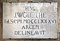 "At this place J. W. Goethe drew the castle on September 14, 1786": Plaque in the Via Castello, Malcesine, where Goethe was drawing the castle.