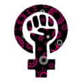 Pink & Black feminist symbol