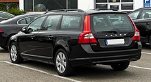 Rear drivers side view of black V70
