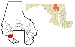 Location of Woodlawn, Maryland