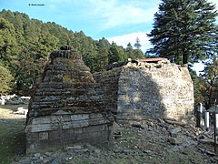 The ancient temple of Bindeshwar Mahadev in the foothills of Dudhatoli (history unknown, probably 12th to 15th century AD). Demolished in October 2017.
