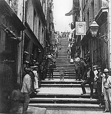 Breakneck Steps, Quebec City, around 1870