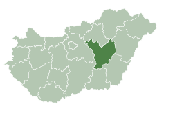 Jász–Nagykun–Szolnok County within Hungary