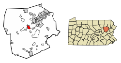 Location of Nanticoke in Luzerne County, Pennsylvania