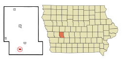 Location of Brayton, Iowa