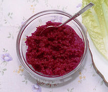 Red chrain is made with beetroot.