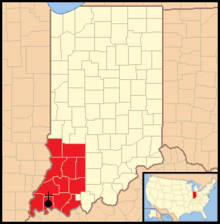 Map of the Diocese of Evansville