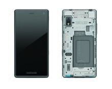 A image of the front and back of a Fairphone 2, showing the screen, camera and speaker at the front, and antennas, battery, card slots, loudspeaker, and rear camera at the back, among other components.