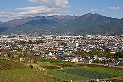 Panorama view of Hadano Basin and Tanzawa Mountain Range